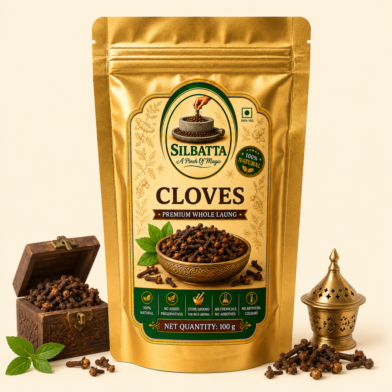 SILBATTA Cloves Laung 100g premium whole spice pack