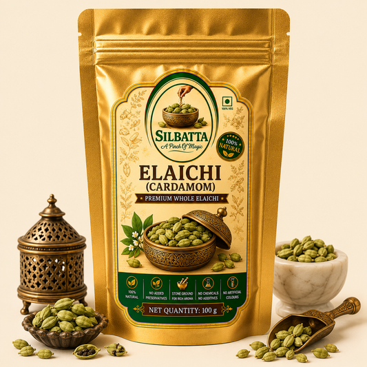 Elaichi (Green Cardamom) 100g | Premium Whole Cardamom | SILBATTA