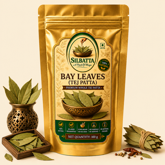 SILBATTA Bay Leaves Tej Patta 100g premium whole spice pack