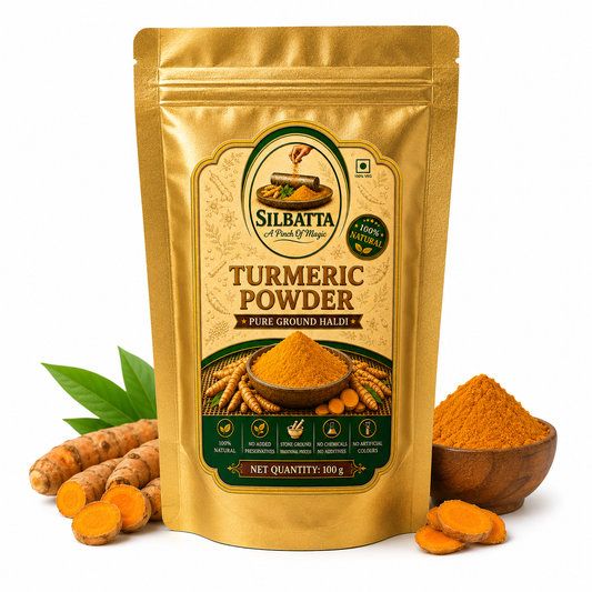 SILBATTA Turmeric Powder Haldi 100g premium ground spice pack